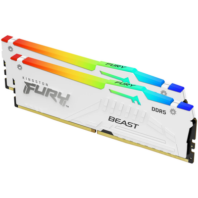 KINGSTON FURY Memória DDR5 32GB 6000MT/s CL36 DIMM (Kit of 2) Beast White RGB EXPO