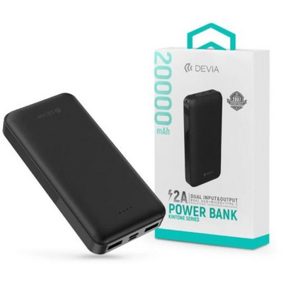 Devia ST354649 Kintone Series V2 - 2xUSB + Type-C + microUSB 20.000 mAh fekete power bank