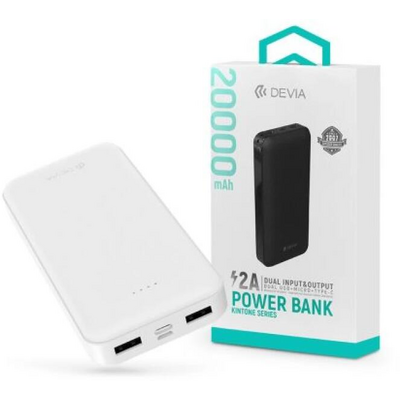 Devia ST354656 Kintone Series V2 - 2xUSB + Type-C + microUSB 20.000 mAh fehér power bank