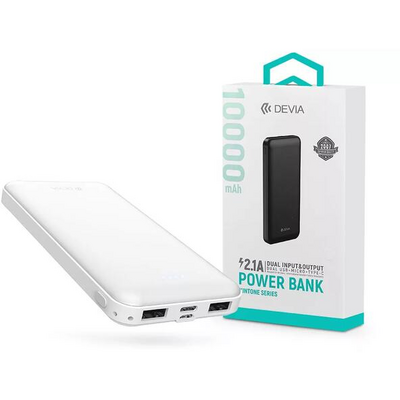 Devia ST354632 Kintone Series V3 2xUSB + Type-C + microUSB 10.000 mAh fehér power bank