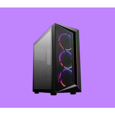 COOLER MASTER Ház Midi ATX CMP 510, 3x ARGB Ventilátor, Tápegység nélkül, Üvegfalú, fekete