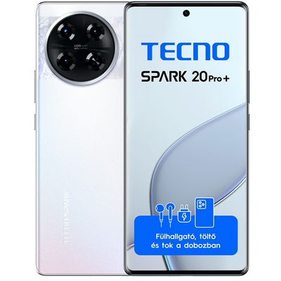 Tecno Spark 20 Pro+ 6,78" LTE 8/256GB DualSIM Lunar Frost okostelefon