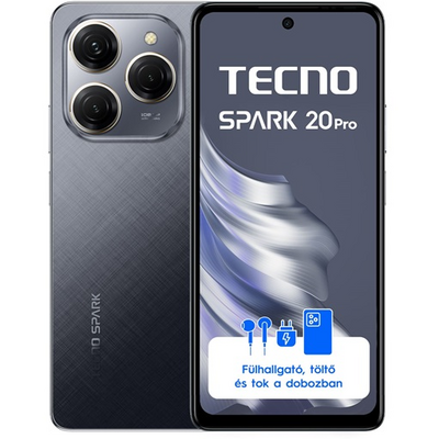 Tecno Spark 20 Pro 6,78" LTE 8/256GB DualSIM Moonlit Black okostelefon