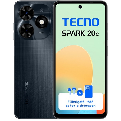 Tecno Spark 20C 6,56" LTE 4/128GB DualSIM Gravity Black okostelefon