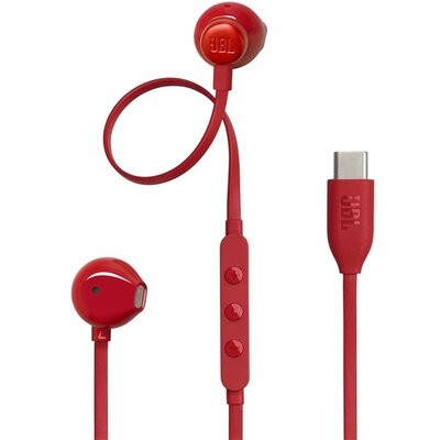 JBL T 305 C RED vezetékes USB C mikrofonos piros fülhallgató