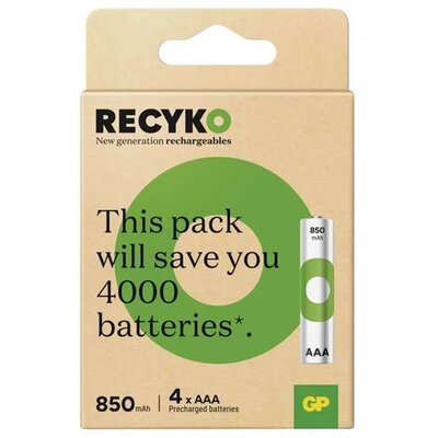 GP ReCyko NiMH Akkumulátor HR03 (AAA) 850mAh 4db