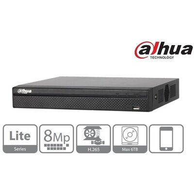 Dahua NVR2108HS-4KS2 8 csatorna/H265/80Mbps rögzítés/1x Sata hálózati rögzítő(NVR)