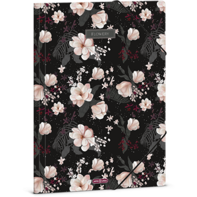 Ars Una Flowery Black 24 (5374) A4 gumis mappa