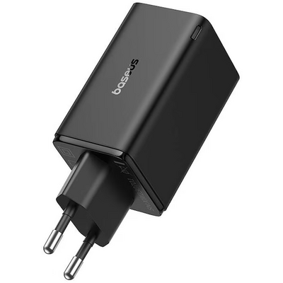 Baseus P10162705112-00 GaN6 Pro 100W EU fekete gyorstöltő adapter 1m USB Type-C - Type-C kábellel