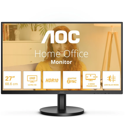 AOC MONITOR 27IN VA 16:9 60HZ QHD 3840X2160 2X2.0 HDMI 1X1.4 DP