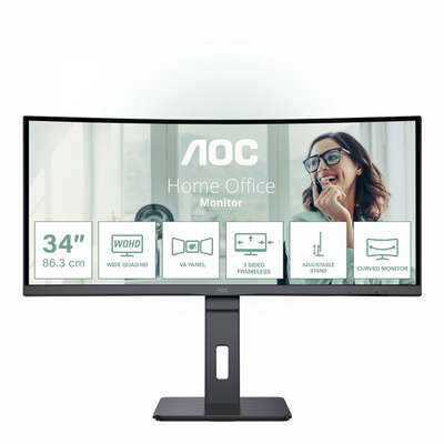 AOC CU34P3CV 86.36CM 34IN VA 3440X1440 3000:1 300NITS 16:9