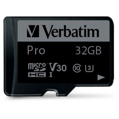 Verbatim 47041 SDHC 32GB Pro U3 Class 10 micro memóriakártya + adapter