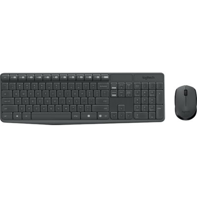 Logitech MK235 WIRELESS KEYBOARD / MOUSE GREY-PAN-2.4GHZ-NORDIC