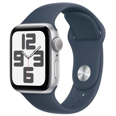 Apple Watch SE3 GPS (40mm) ezüst alumínium tok , kék sport szíj (M/L) okosóra