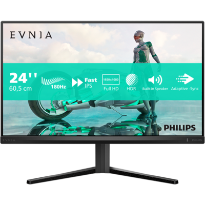 PHILIPS IPS Gaming 180Hz monitor 23,8" 24M2N3200S 1920x1080, 16:9, 300cd/m2, 0,5ms, 2xHDMI/DisplayPort, hangszóró, HDR10