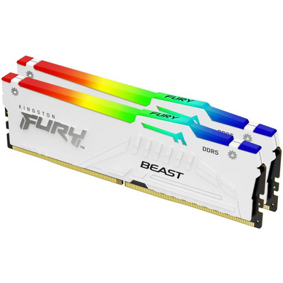 KINGSTON FURY Memória DDR5 32GB 6000MT/s CL30 DIMM (Kit of 2) Beast White RGB EXPO