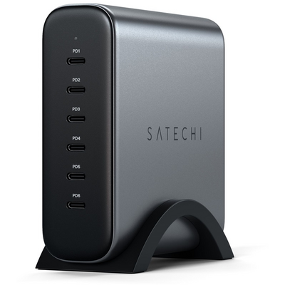 Satechi ST-C200GM-EU 200W 6xType-C GaN szürke hálózati töltő