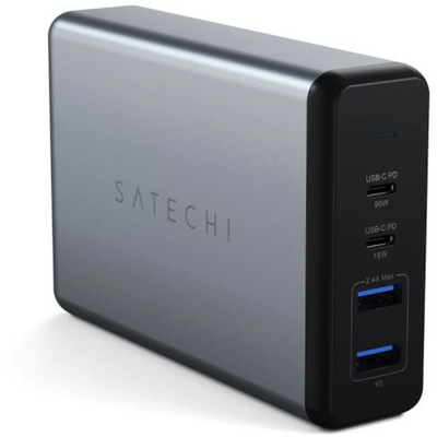 Satechi ST-TC108WM 108W 2xUSB/2xType-C asztroszürke töltő