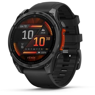 Garmin 010-02904-00 fenix 8 AMOLED (47mm) szilikon pántos fekete okosóra