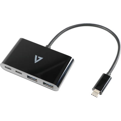 V7 USB-C TO 4IN1 HUB PORT ADAPTER 2 X USB-C AND 2 USB-A EXT PORTS