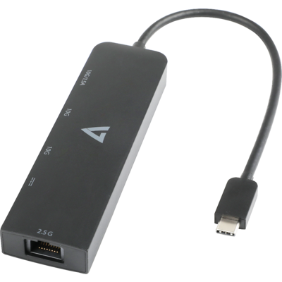 V7 USB-C TO ETHENET 2.5G ADAPTER RJ-45 NETWORK HUB DONGLE 3XUSB-A