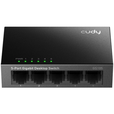 CUDY GS105 5 portos Gigabit, fém ház, fekete asztali Switch