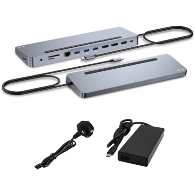 i-tec I-TEC USB-C ERGO DOCK + CHARGER 3X LCD + CHARGER 100W (BUNDLE)