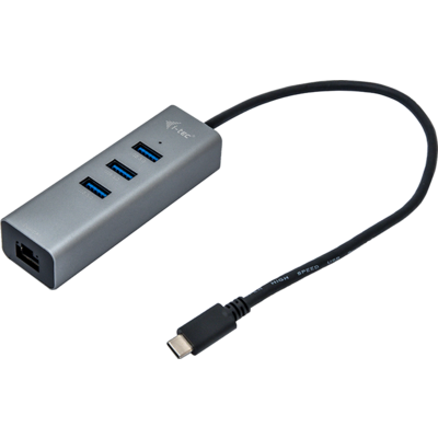 i-tec I-TEC USB-C 3-PORT HUB + GLAN 3X USB 3.0 SPACE GREY TB3 COMP.