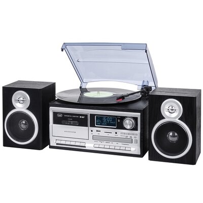 Trevi TT 1072 E sötét fa retro bakelit lemezjátszó/Mini HiFi rendszer