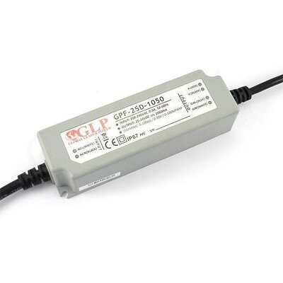 GLP GPF-25D-1050 25.2W 15~24V 1050mA IP67 LED tápegység