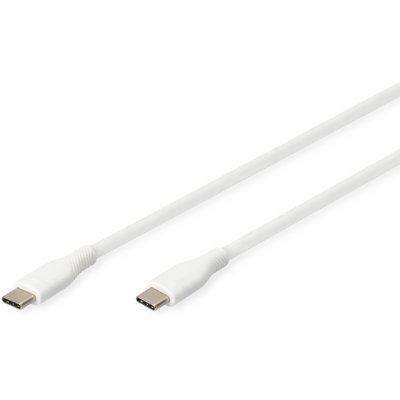 Assmann 0.5MUSB-C TO USB-C CABLE WHITE SILICONE/60W POWER DELIVERY