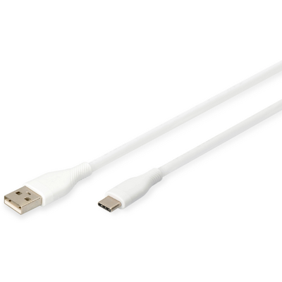 Assmann 0.5M USB-A TO USB-C CABLE WHITE SILICONE/60W POWER DELIVERY