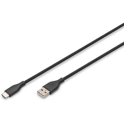 Assmann 1MUSB-A TO USB-C CABLE 1M BLACK SILICONE60W POWER DELIVERY