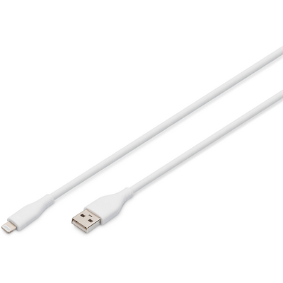 Assmann 1M LIGHTNING TO USB-A WHITE SILICONE USB 2.012W