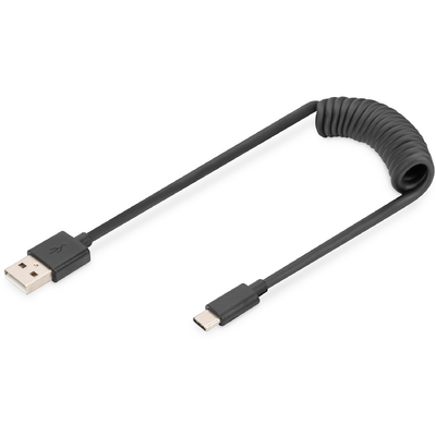 Assmann 1M USB SPRING CABLE TPE USB 2.0 PD60W MAX USB A -C