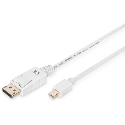 Assmann DisplayPort connection cable, mini DP - DP 2m White