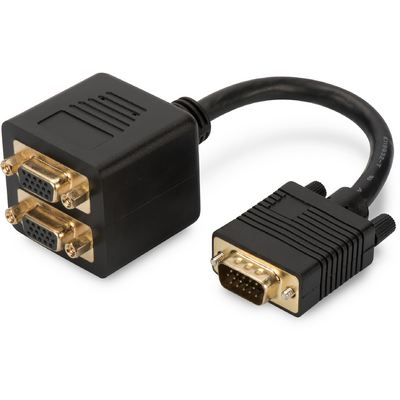 Assmann VGA Monitor Y-splitter cable, HD15 - 2xHD15