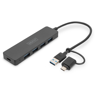 Assmann HUB 4-PORT SLIM LINE USB3. 02M USB-C ADAP 5GBPS 02M CABLE