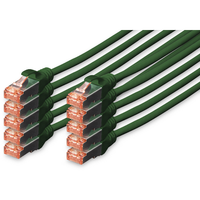 Assmann CAT 6A S/FTP PATCH CORD10P AWG 26/7 1 M 10 PIECES GREEN