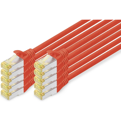 Assmann CAT 6A S/FTP PATCH CORD10P AWG 26/7 1 M 10 PIECES RED