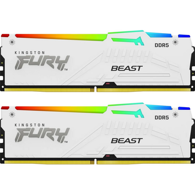 Kingston 32GB DDR5-5200MT/S CL36 DIMM (KIT OF 2) BEAST WHITE RGB EXPO