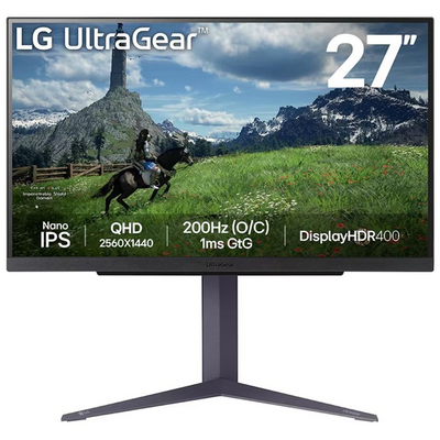 LG Gaming 200Hz Nano IPS monitor 27" 27GS85Q, 2560x1440, 16:9, 400cd/m2, 1ms, 2xHDMI/DisplayPort/3xUSB, Pivot