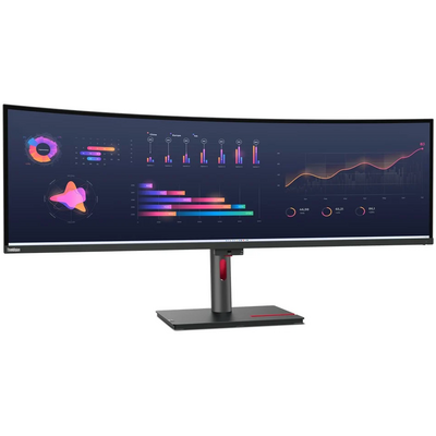 LENOVO Monitor ThinkVision P49w-30, ívelt, 49" 5120x1440 IPS, 32:9, 2000:1, 350cd/m2, 4ms, USB, USB-C, HDMI, DP