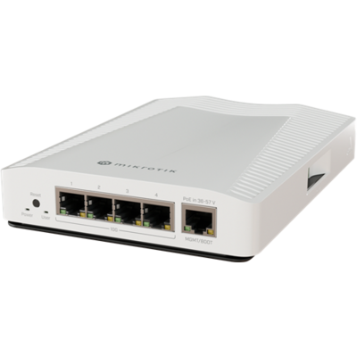 MikroTik CRS304-4XG-IN asztali switch, 4x10Gbit RJ45 port