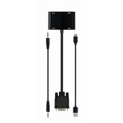 Gembird A-VGA-HDMI-02 VGA to HDMI + VGA adapter cable 0,15m Black