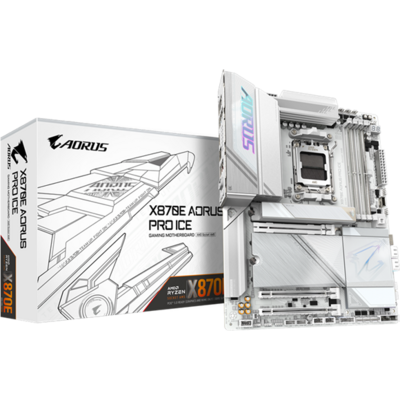 GIGABYTE Alaplap AM5 X870E AORUS PRO ICE AMD X870, ATX