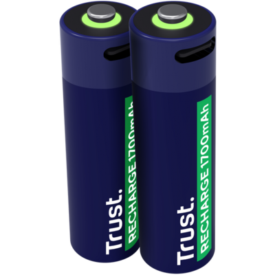 Trust 25584 újratölthető AA elem USB-C csatlakozással 2db