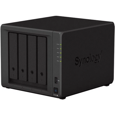 SYNOLOGY NAS 4 Fiókos DS923+ 4x8TB HDD-vel, AMD Ryzen R1600 2x2,6GHz, 4GB DDR4 ECC, 2x1GbE, 2xUSB3.2