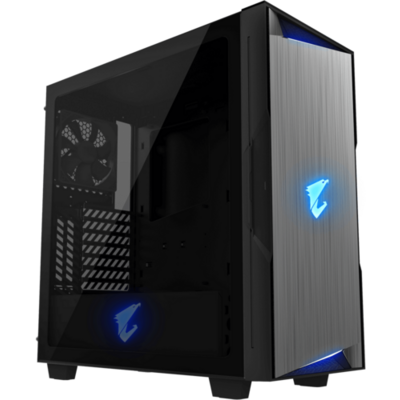 GIGABYTE Ház AORUS C300 Glass, GB-AC300G, Táp nélkül, fekete