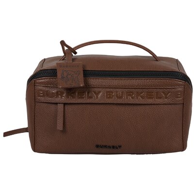 BURKELY MINIMAL MASON TOILETRY BAG valódi bőr kozmetikai táska barna